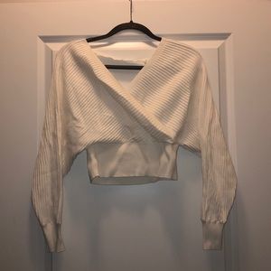 White Cropped Sweater